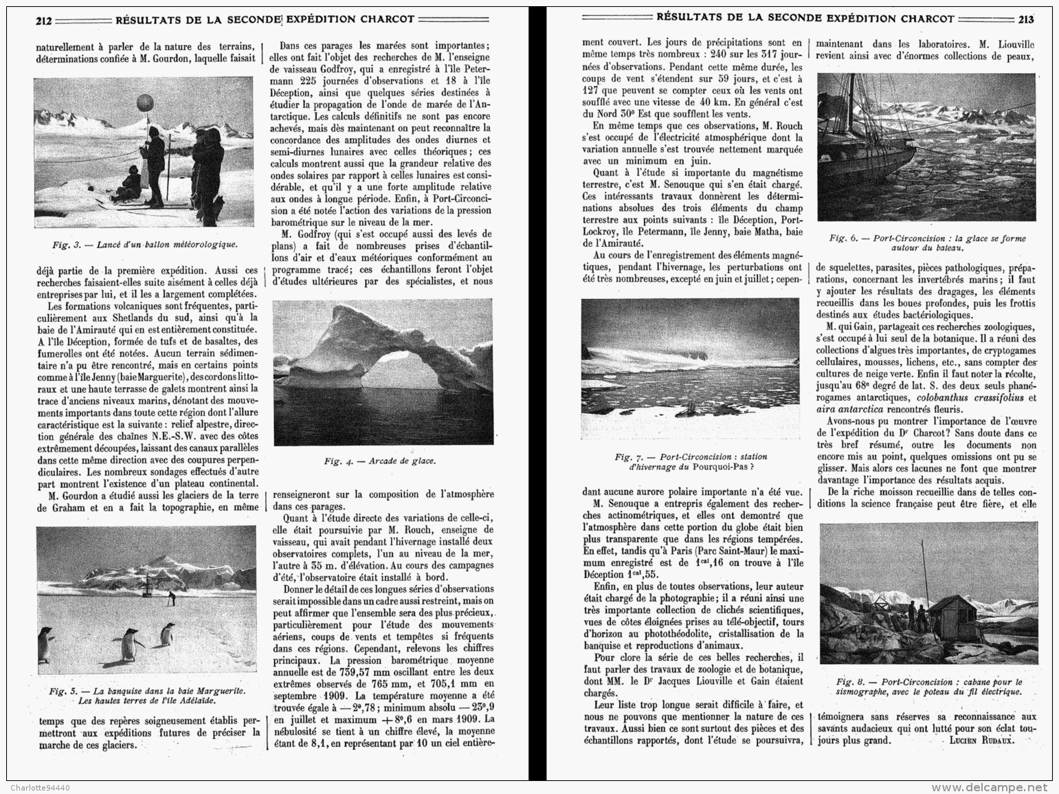 RESULTATS SCIENTIFIQUES  DE LA SECONDE EXPEDITION CHARCOT    1910 - Géographie