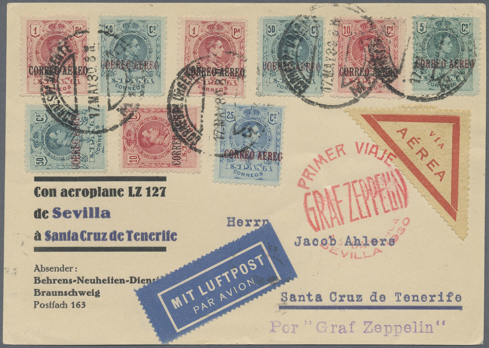 Br/GA Spanien: 1883/1955 (ca.), Accumulation With About 42 Covers And Postal Stationeries With Several Bet - Gebruikt