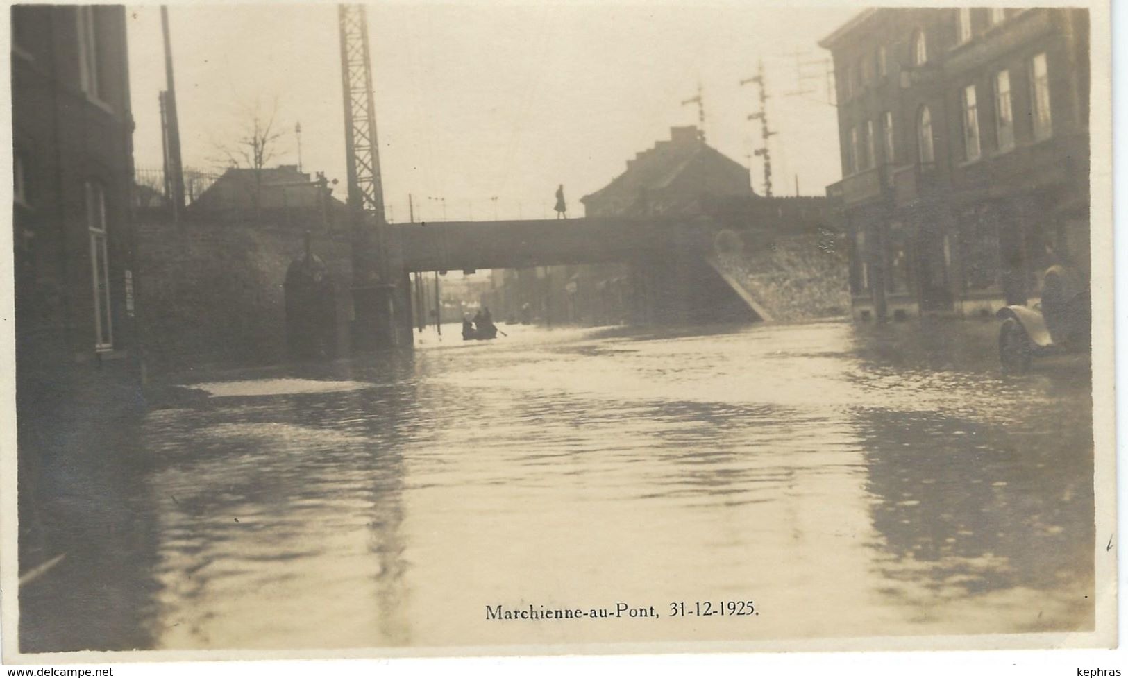 MARCHIENNE-AU-PONT : Inondations De 12/1925 - RARE CARTE PHOTO - Photo Baugniet Fontaine L'Eveque - Charleroi