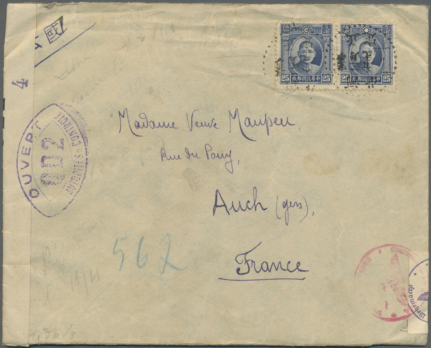 Br China: 1894/1941: Lot with 36 envelopes, picture postcards and postal stationeries as well as 2 used