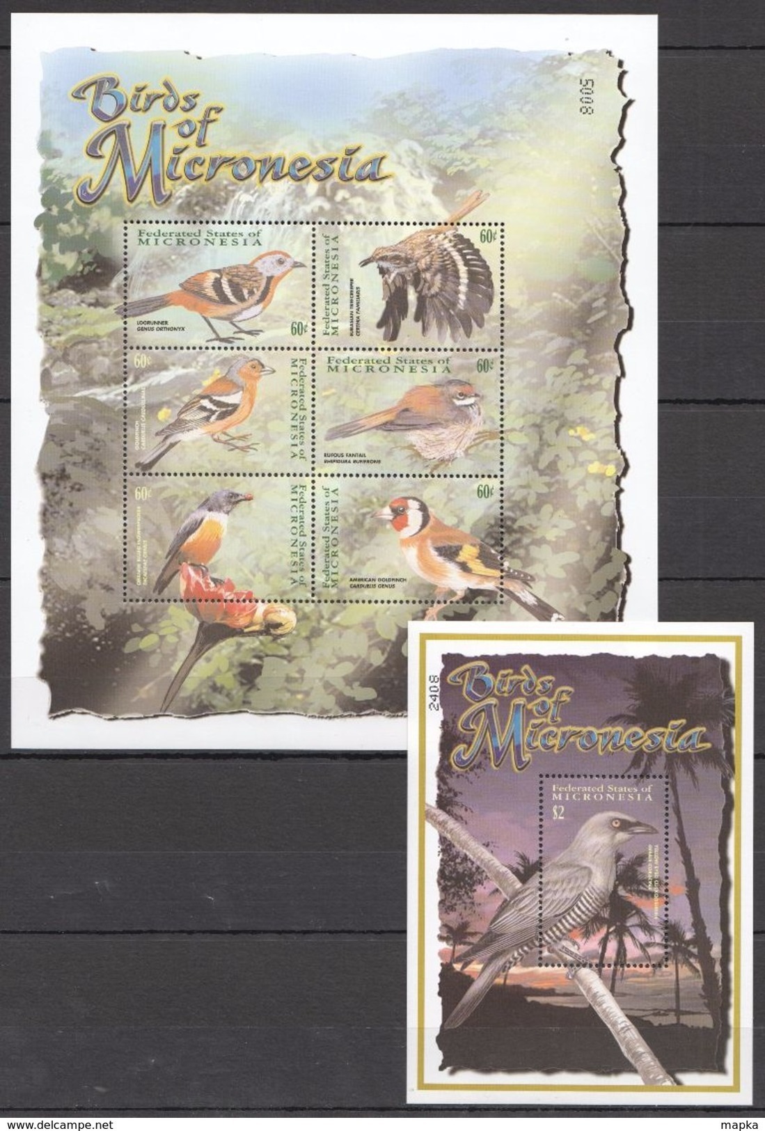 L370 MICRONESIA FAUNA BIRDS OF MICRONESIA 1KB+1BL MNH - Sonstige & Ohne Zuordnung