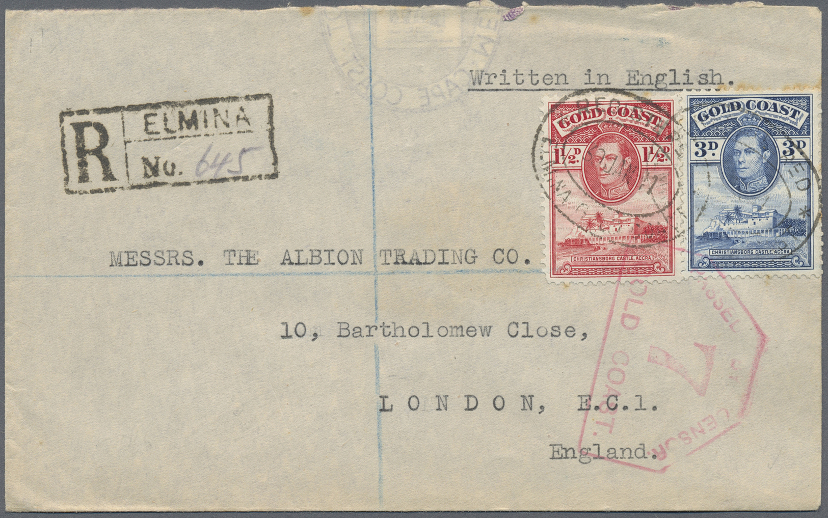 Br Goldküste: 1894/1952: 36 interesting envelopes, picture postcards and postal stationeries including