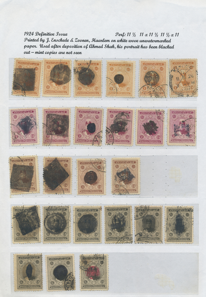 **/*/O/Br/GA Iran: 1917/44 (ca.), Massive Specialized Collection Mounted On Pages Inc. Inverted Ovpts., Many Cove - Iran