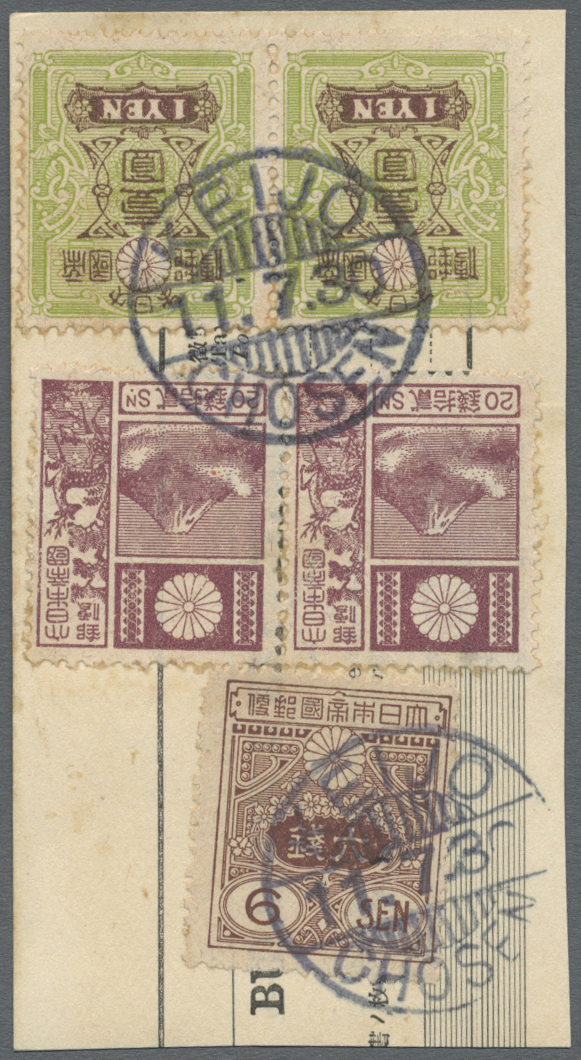 Brfst Japanische Post In Korea: 1930: 23 Pieces "Bulletin D'Expedition", All Franked With Japanese Adhesiv - Militaire Vrijstelling Van Portkosten