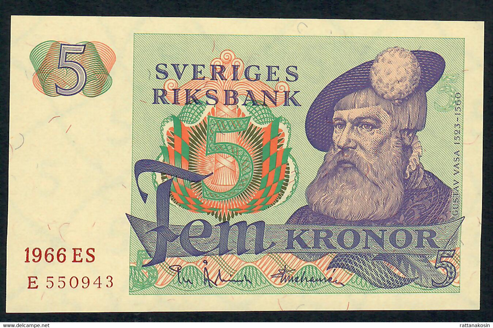 SWEDEN P51a  5 KRONOR 1966  #ES  UNC. - Suède