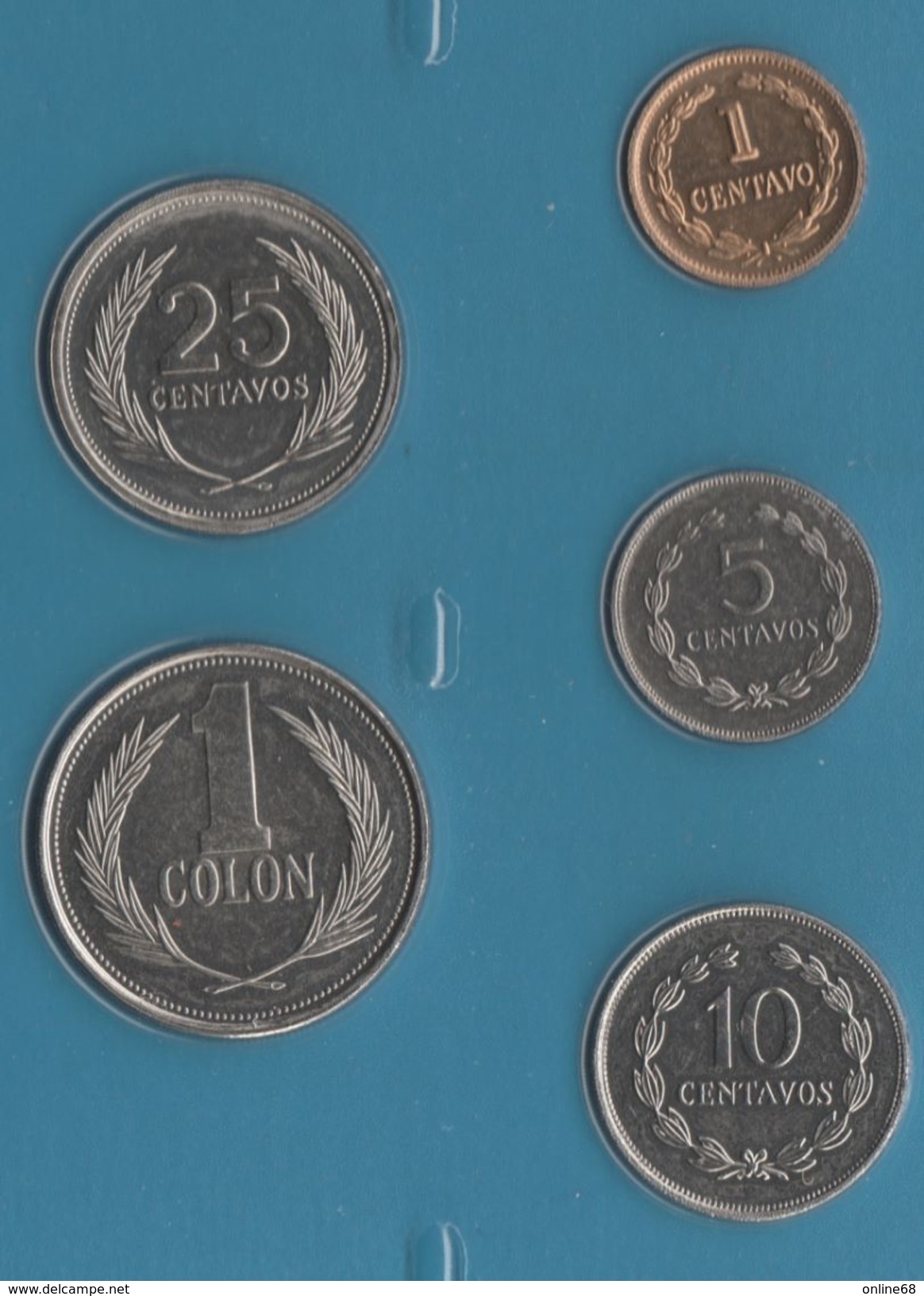 EL SALVADOR COIN SET 6 MONNAIES: 1 CENTAVO - 1 COLON 1991 - 1994 - El Salvador
