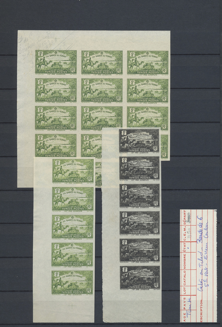(*) Tunesien: 1900-1940, 190 Imperf Proofs And Die Proofs, Four Very Scarce Early Issues Proofs 1900-26 - Tunisie (1956-...)