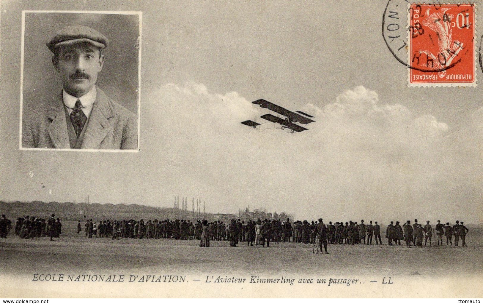 Ecole Nationale D'Aviation  -  L'Aviateur Kimmerling Avec Un Passager  -  CPA - Aviadores