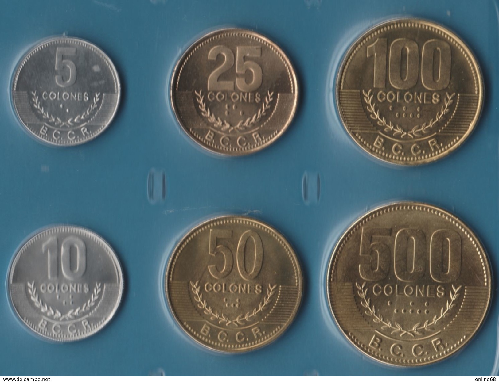 COSTA RICA COIN SET 6 MONNAIES: 5 COLONES - 500 COLONES 2003 - 2007 - Costa Rica
