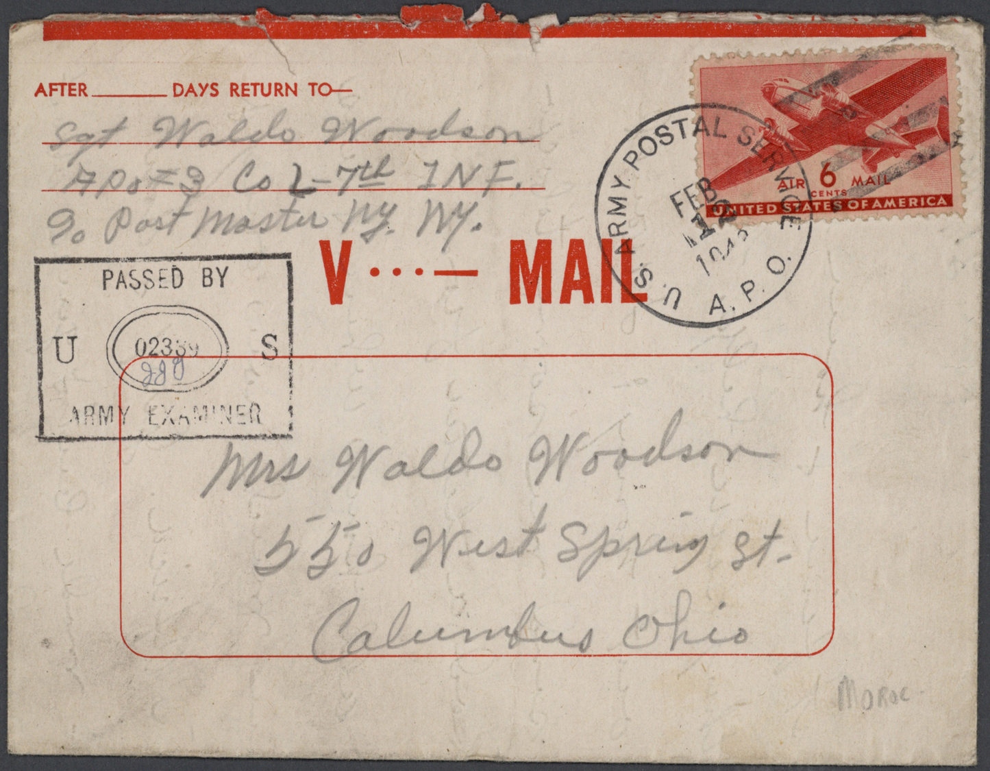 Br Vereinigte Staaten von Amerika - Besonderheiten: 1942/1945. V-MAIL. Collection of about 62 items. Mi