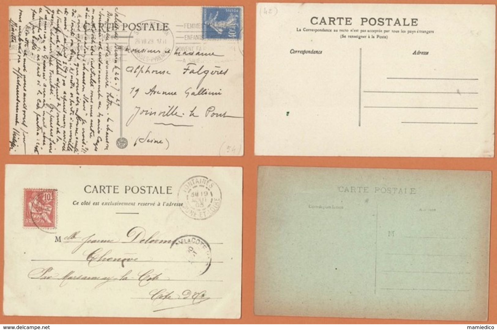 Lot de 24 CP France + 6 ordinaires Toutes scannées recto-verso Lot n°007