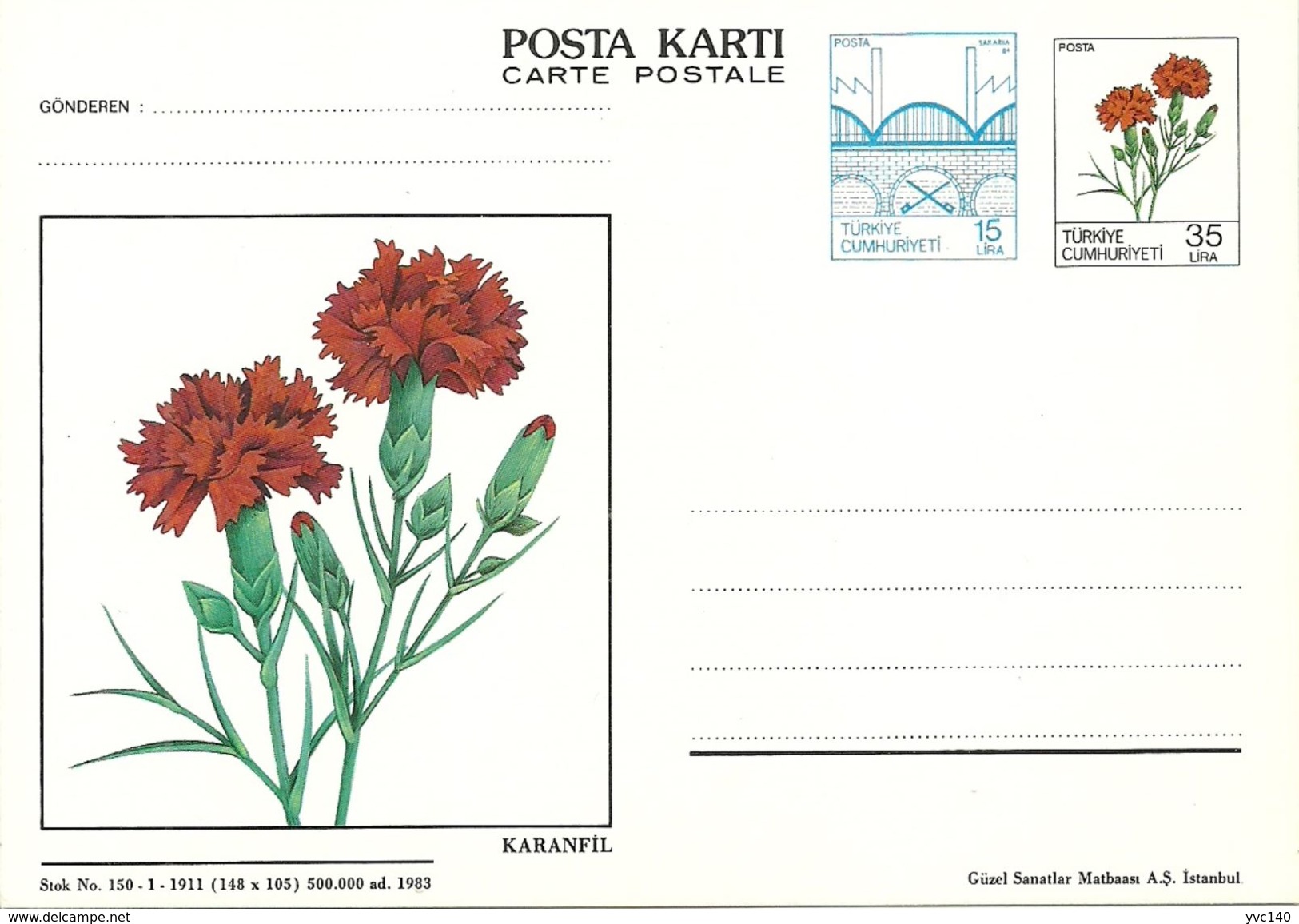 Turkey ; 1984 Postal Stationery - Ganzsachen