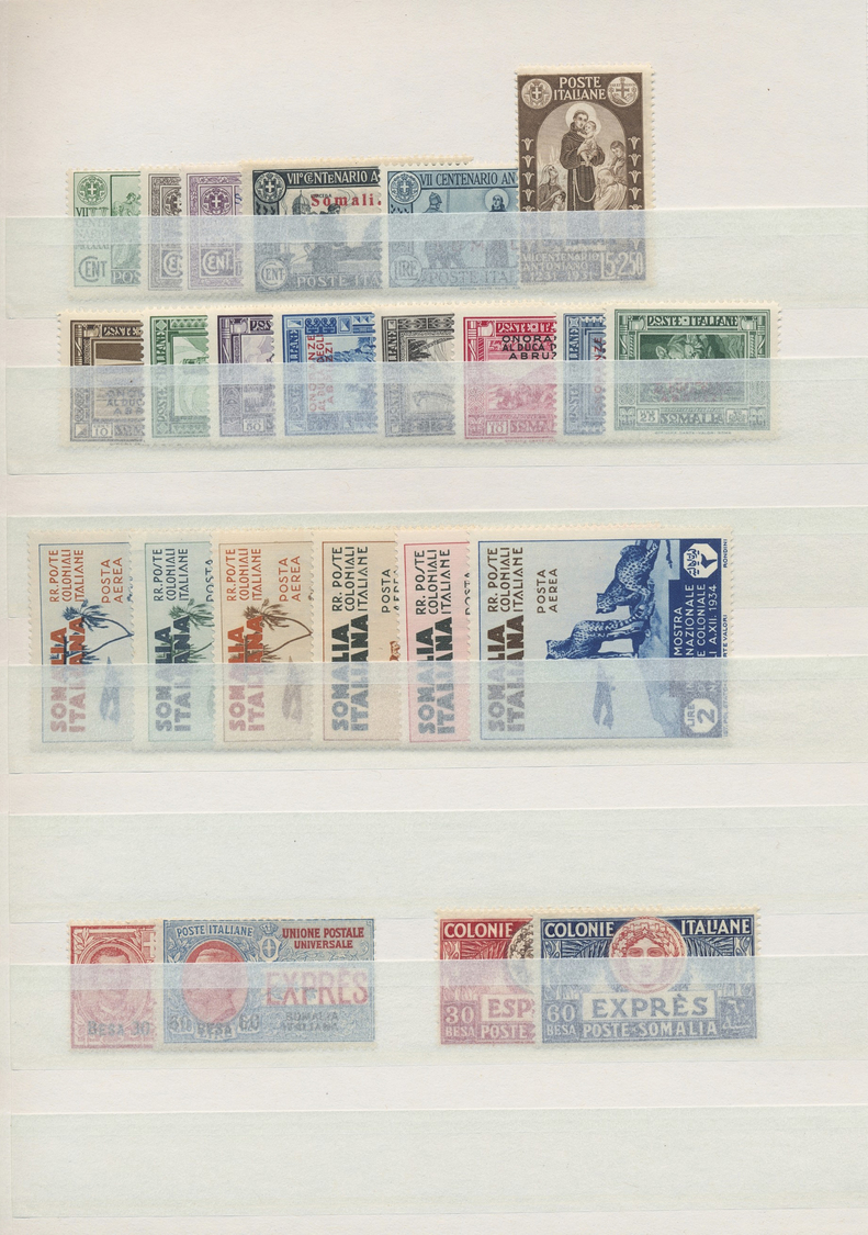 ** Italienische Kolonien: 1903/45, UNMOUNTED MINT collection incl. many better issues, comprising Emiss