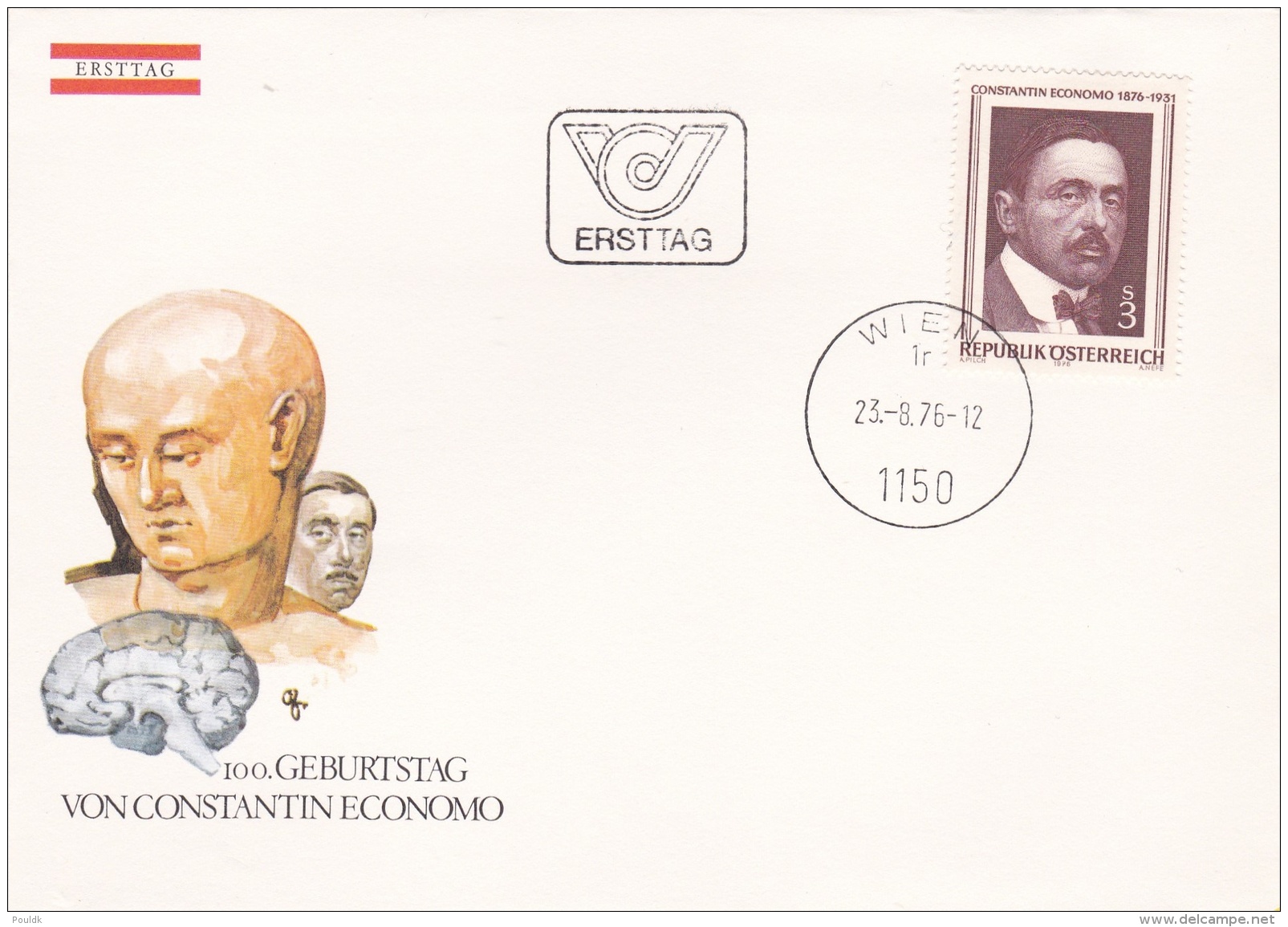 Austria FDC 1976 Constantin Economo (DD8-8) - FDC