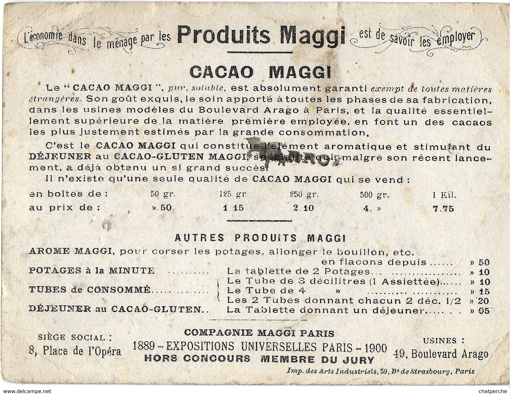 CHROMO  IMAGE PUBLICITAIRE CACAO MAGGI  CROCODILE CHASSEUR - Autres & Non Classés