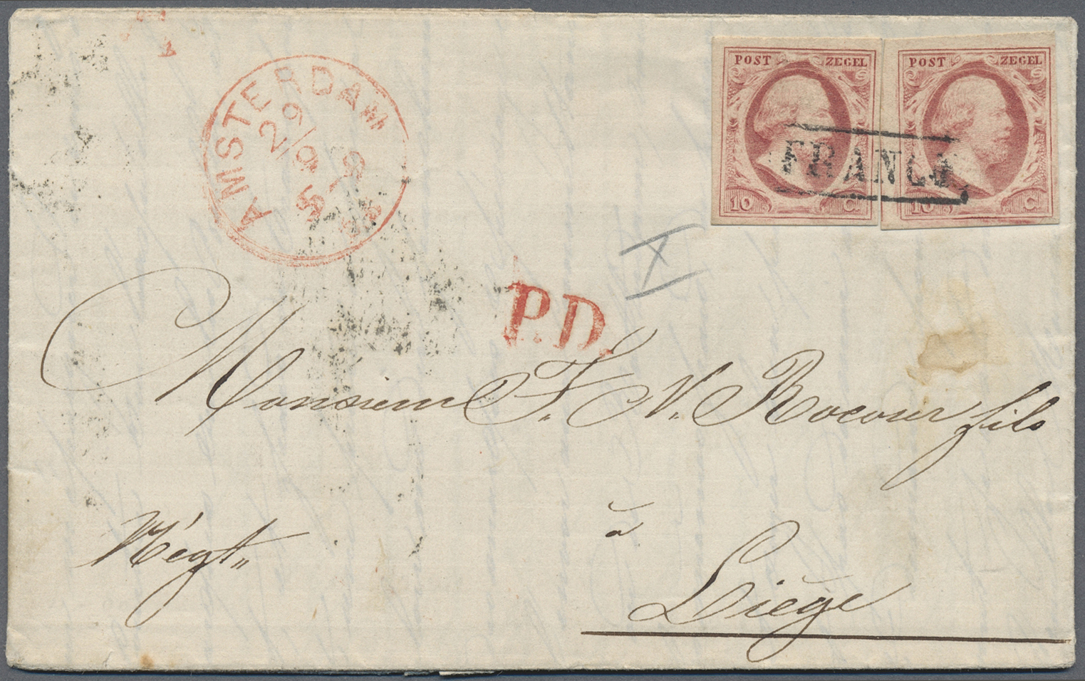 Br Niederlande: 1852, Lot Of Ca. 24 Covers And Folded Letters Each With 10c Carmine Single Franking (1x - Lettres & Documents