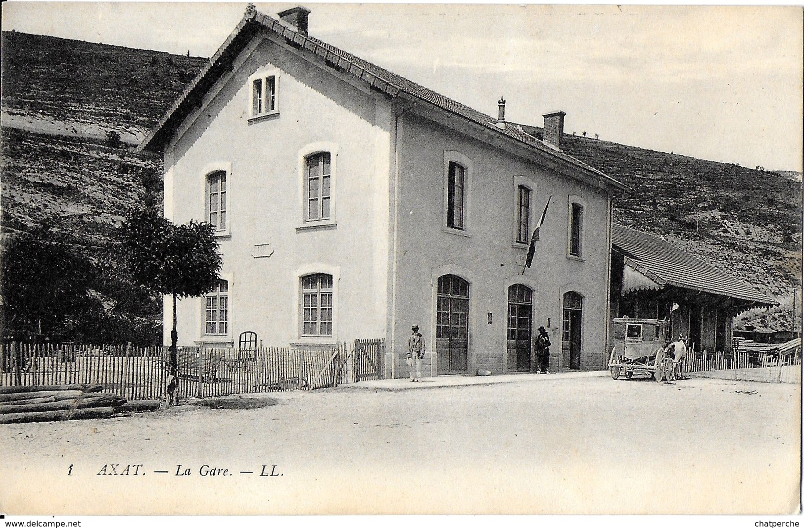 AXAT 66 PYRÉNÉES ORIENTALES 1 LA GARE EDIT. L.L.  CALÈCHE DOS VERT - Autres & Non Classés