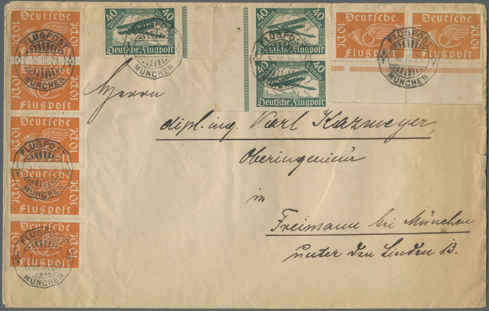 Br Deutschland: 1910 Ab, Urige Mischung Mit Ca. 200 Meist Grossformatigen Belegen In Einer Holzkiste. D - Collections