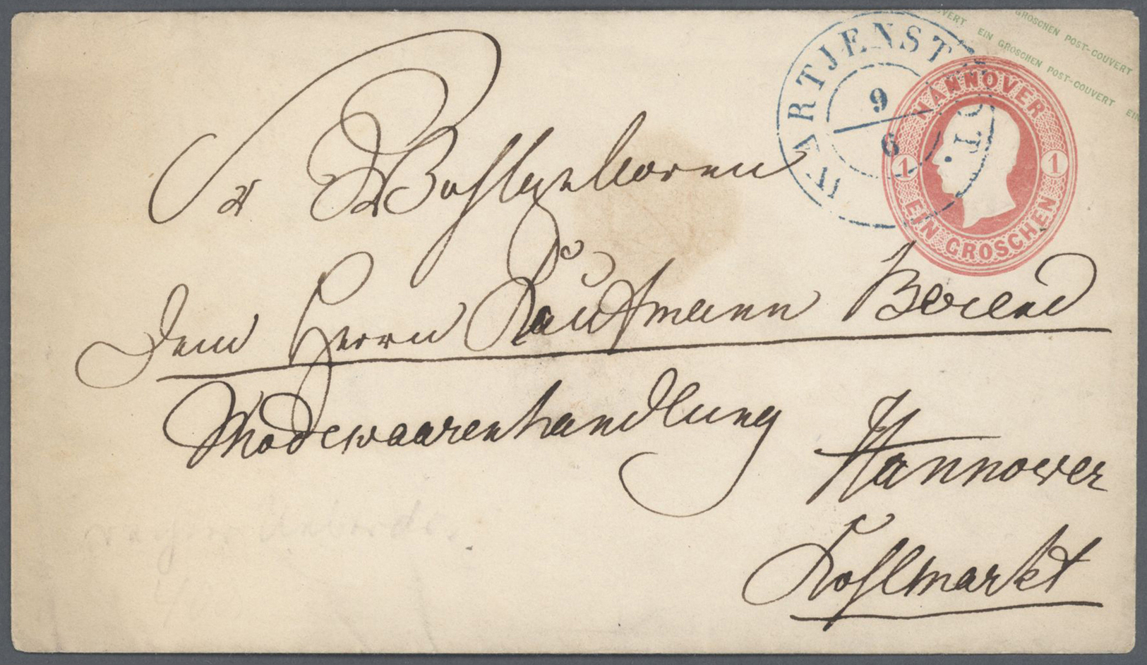 GA Hannover - Ganzsachen: 1850/1868, interessantes Lot von ca. 50 Ganzsachen mit wenigen Neu- und Nachd