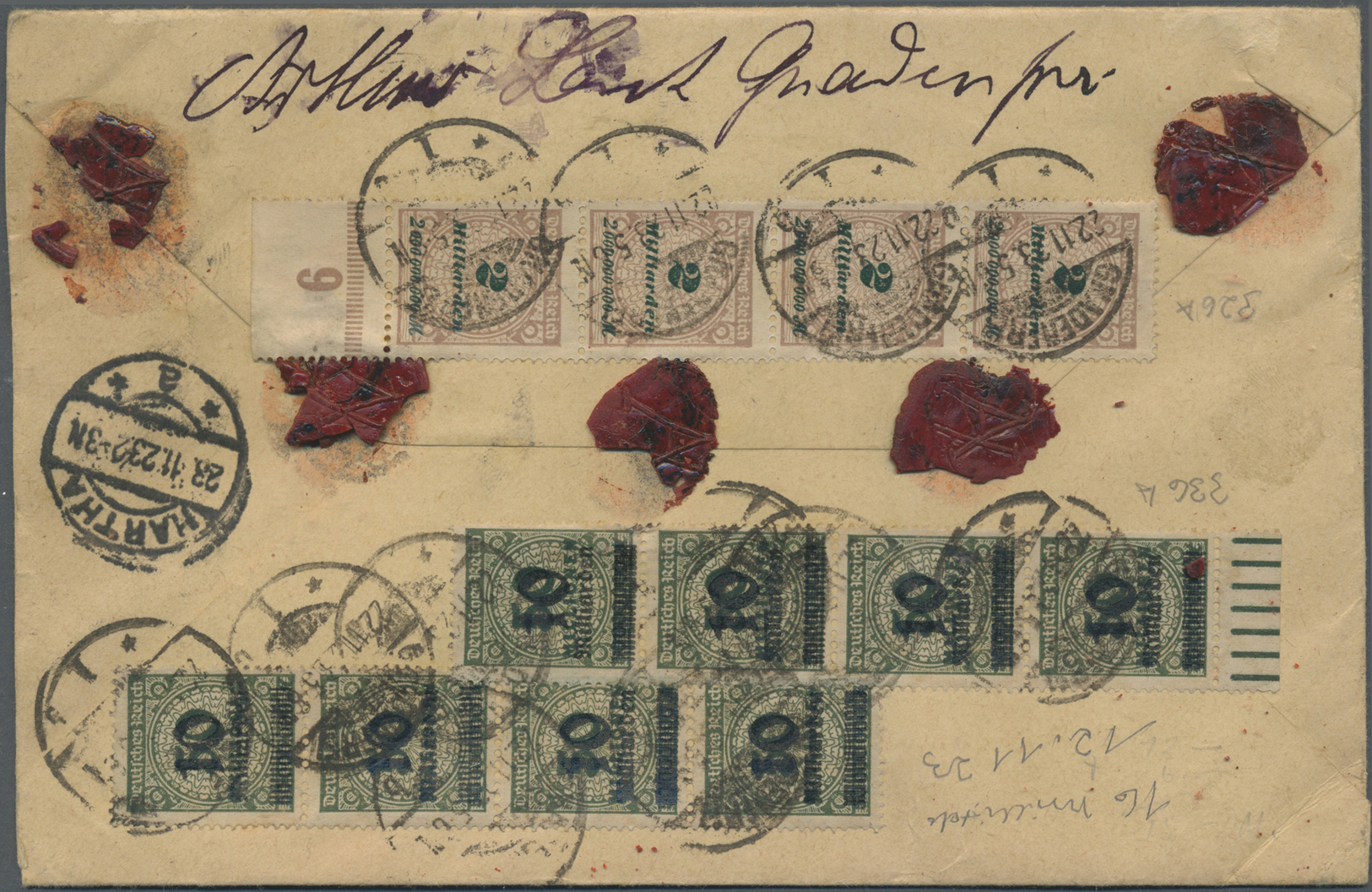 Br Deutschland: 1871 ab, sehr gehaltvoller Sammlungsbestand mit ca. 250 Wertbriefen im grossen Karteika