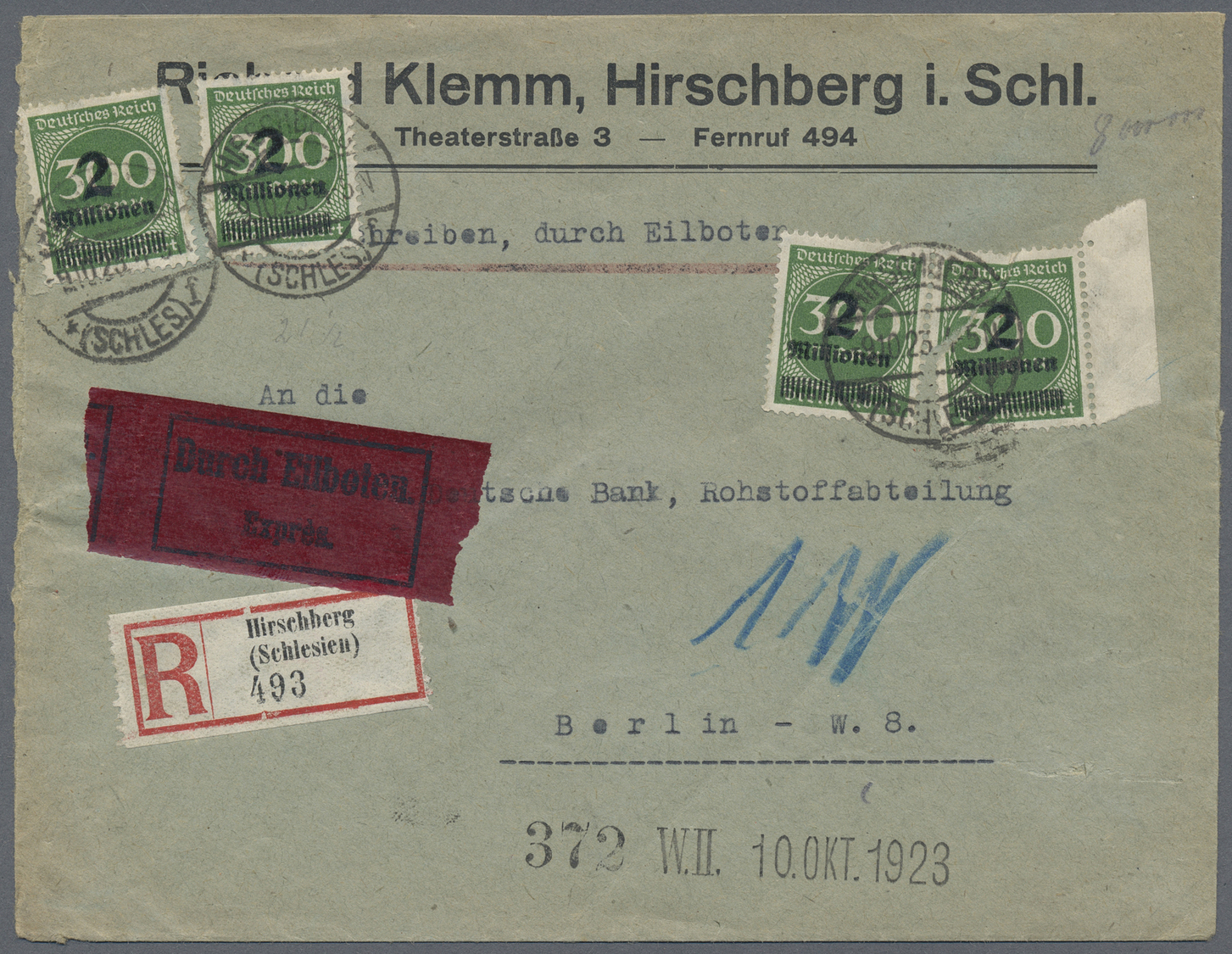 Br/GA Deutschland: 1876 ab, vielseitiger Posten mit über 650 Belegen im grossen Karteikasten. Dabei Schwer