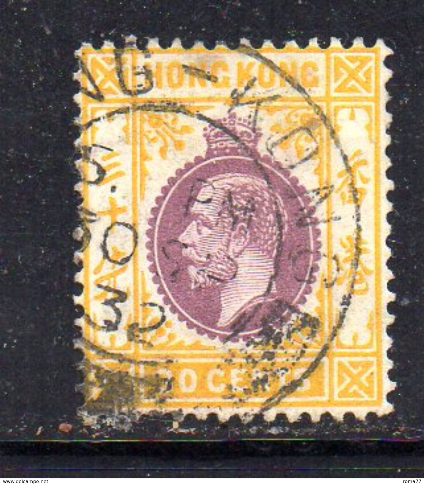 T622 - HONG KONG 1921 ,  30 Cents  Yvert N. 126 Usato . Fil Corsivo Multi CA . - Used Stamps