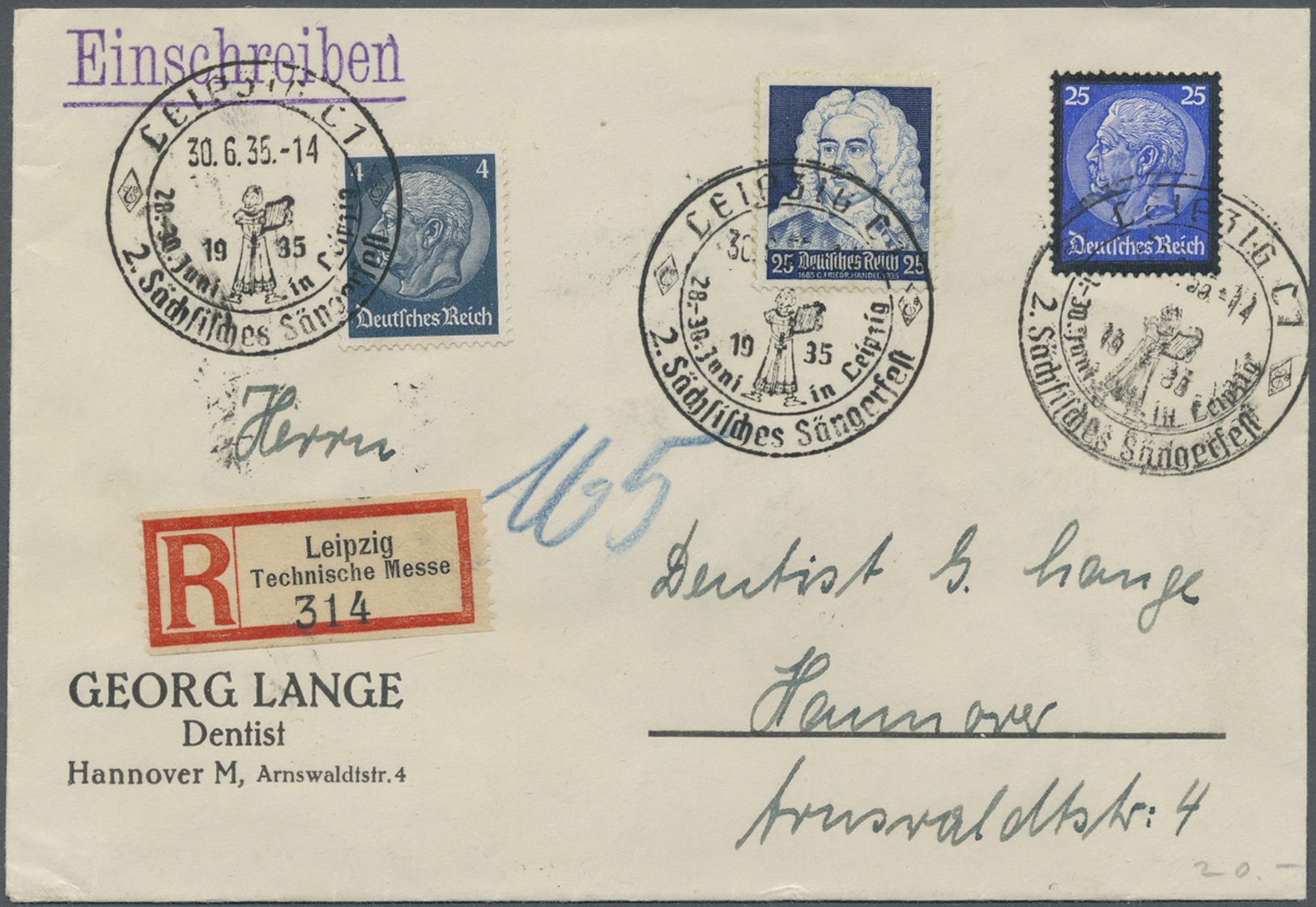 Br/GA Deutsches Reich - 3. Reich: 1934/1938, gehaltvoller Sammlungsbestand mit ca. 640 Belegen, nach Ausga