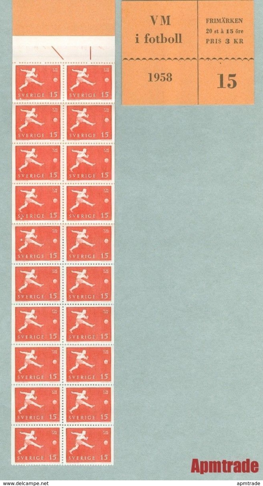 Sweden. Booklet Mnh.1958 Soccer. Football. World Championship.15 Ore.With "Sned" - 1951-80