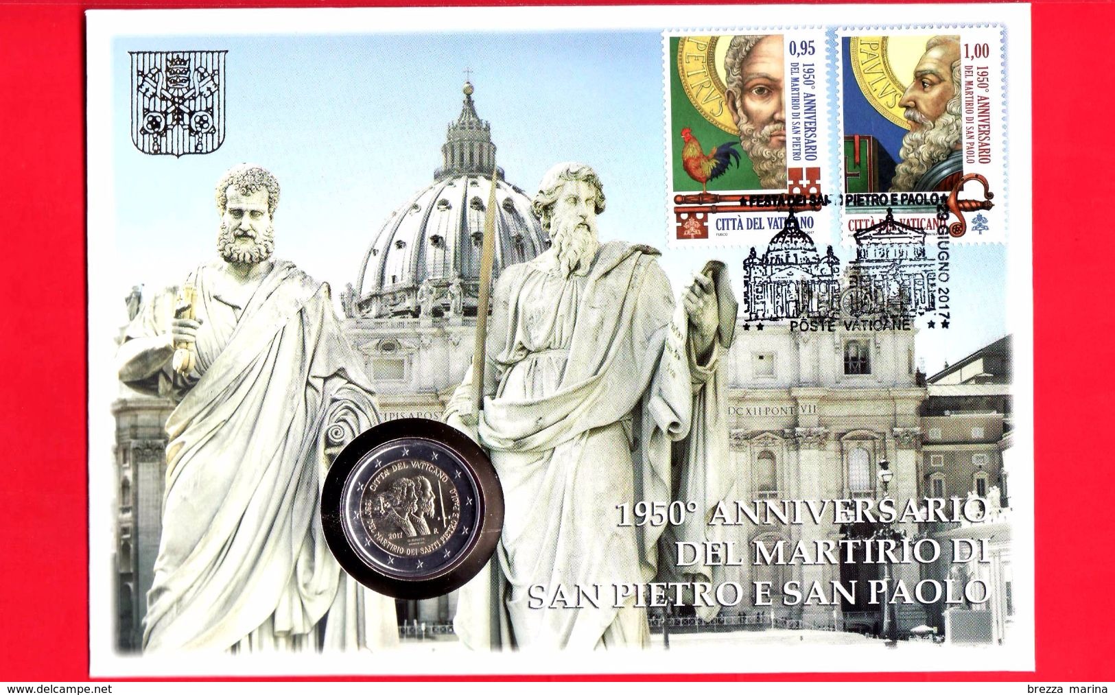 Nuovo - VATICANO - 2017 - Busta Filatelico-Numismatica - 1950° Anniversario Del Martirio Di San Pietro E San Paolo - Vaticano