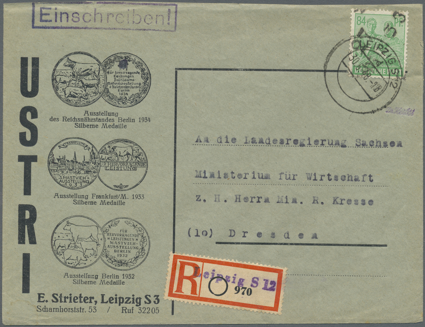 Br Sowj. Zone - Bezirkshandstempel: 1948, Schöner Posten Von 10 Ehemaligen Einzellos-Belegen Mit Bezirk - Andere & Zonder Classificatie