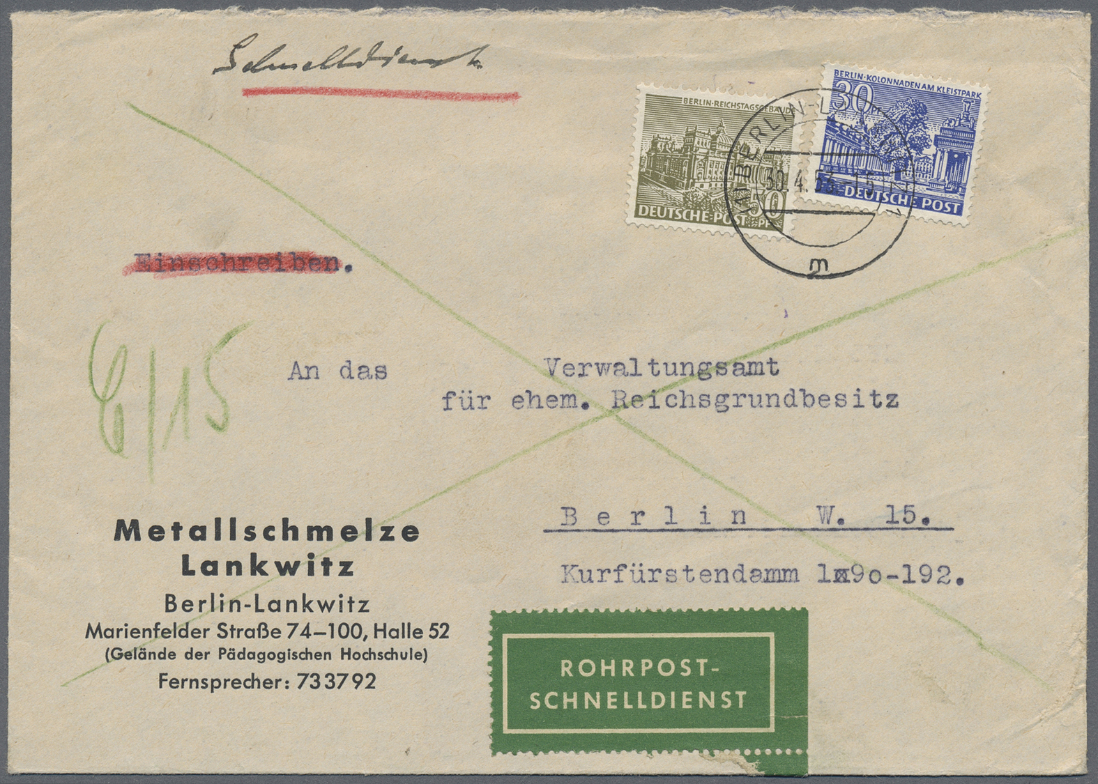 Br/GA Berlin: 1948/70 (ca.), Posten Von Ca. 38 Aussergewöhnlichen (meist Ehemalige Einzellos)-Belegen, Nah - Andere & Zonder Classificatie