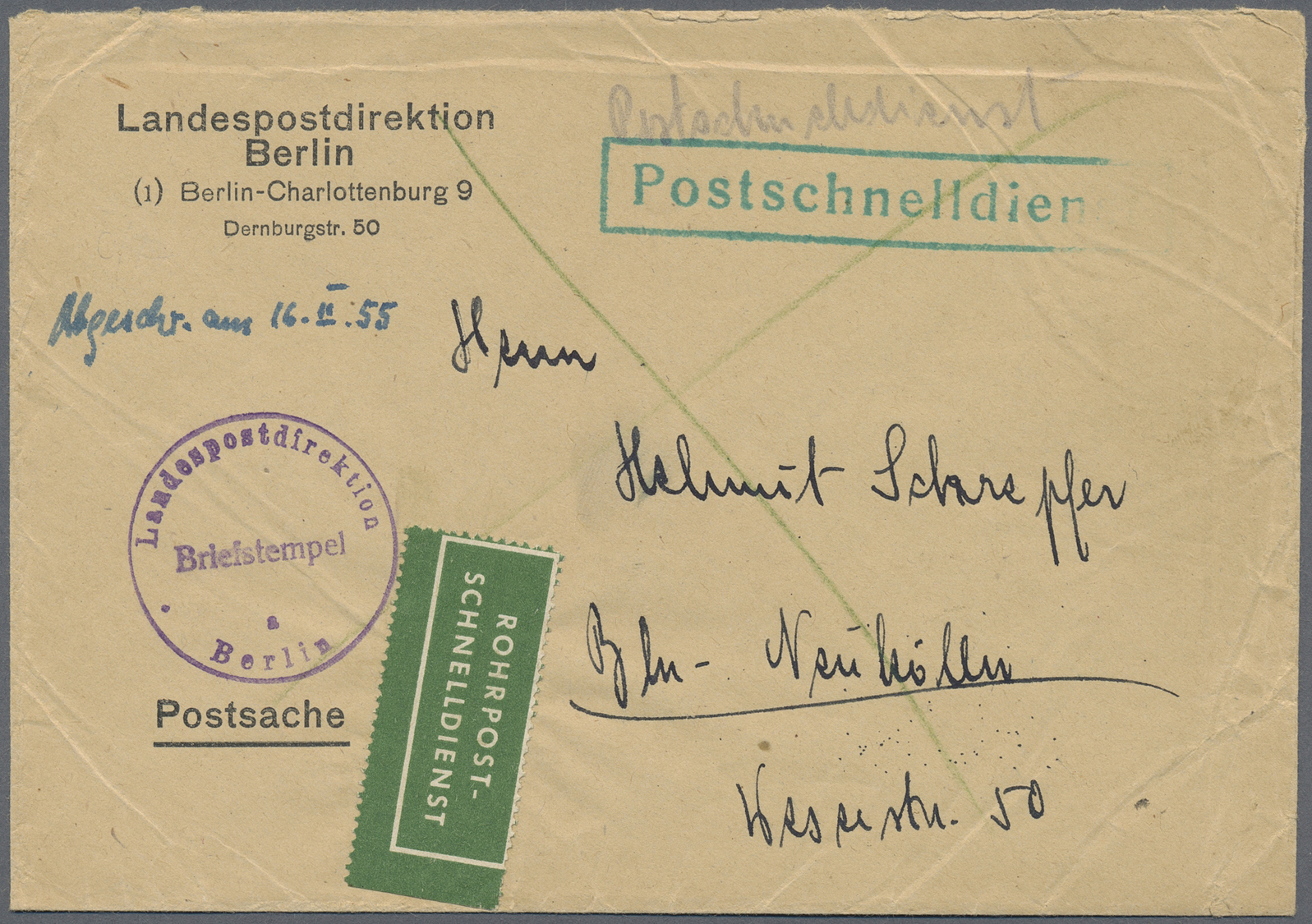 Br/GA Berlin: 1948/70 (ca.), Posten von ca. 38 aussergewöhnlichen (meist ehemalige Einzellos)-Belegen, nah