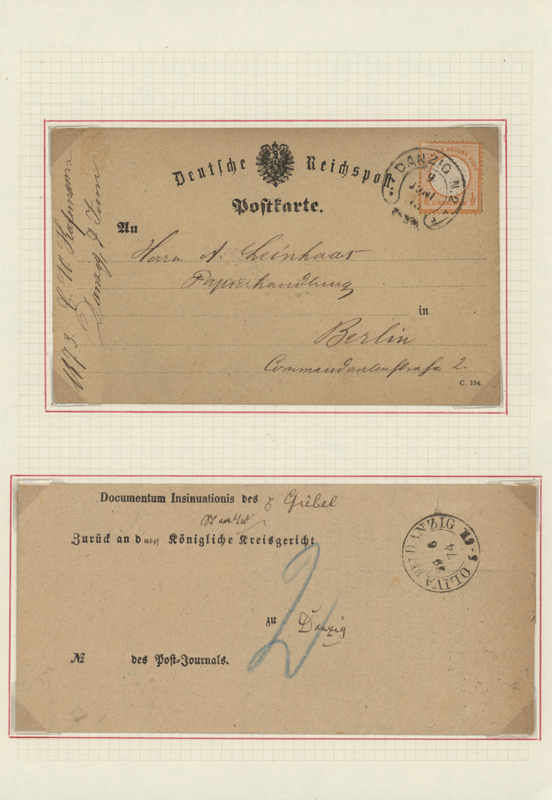 */O/Br/GA/ Danzig: 1850 - 1941 (ca.), Postgeschichtliche Sammlung, Sehr Sauber Auf Selbst Gestalteten Blätter, - Autres & Non Classés