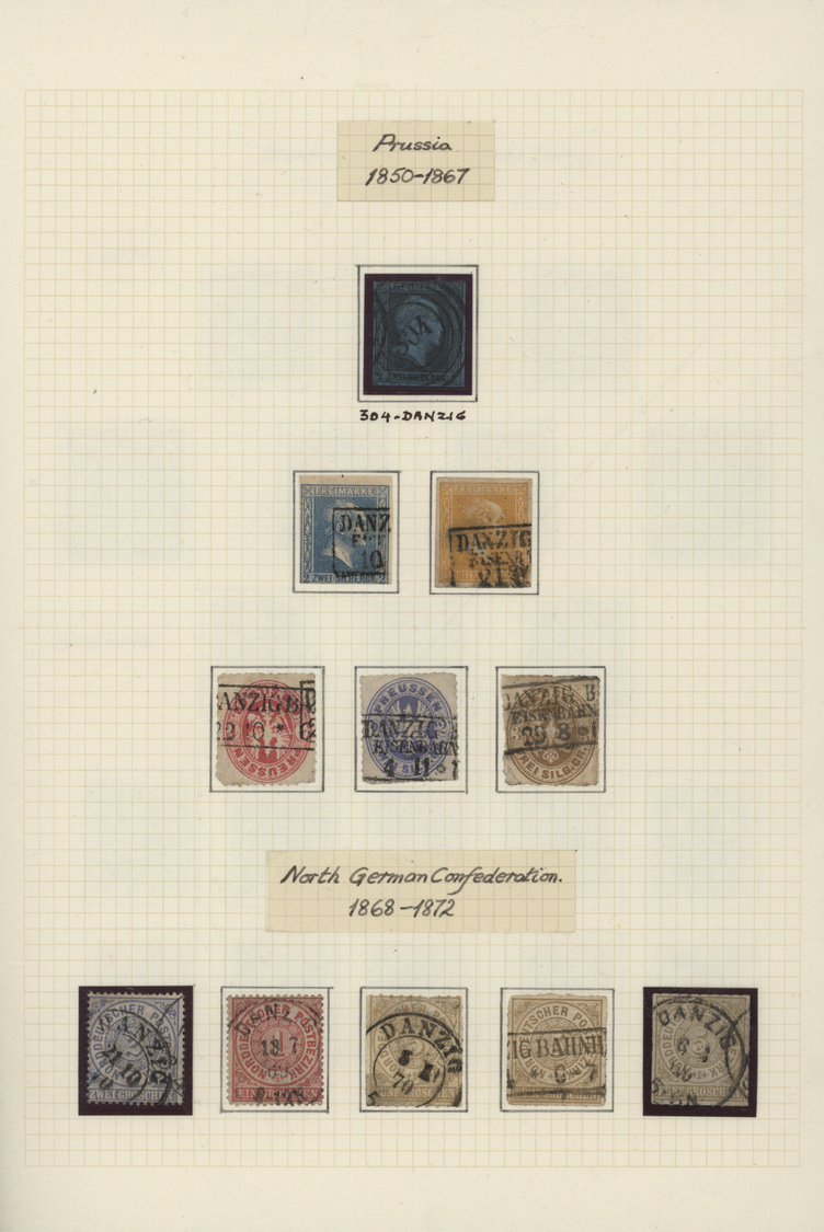 */O/Br/GA/ Danzig: 1850 - 1941 (ca.), Postgeschichtliche Sammlung, Sehr Sauber Auf Selbst Gestalteten Blätter, - Autres & Non Classés
