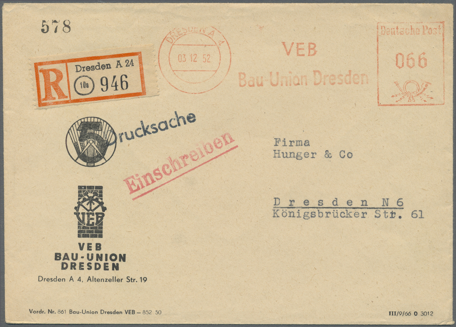 Br/GA Sowjetische Zone und DDR: 1945/60(ca.), Schöner Posten von ca. 40 Belegen meist SBZ und frühe DDR mi