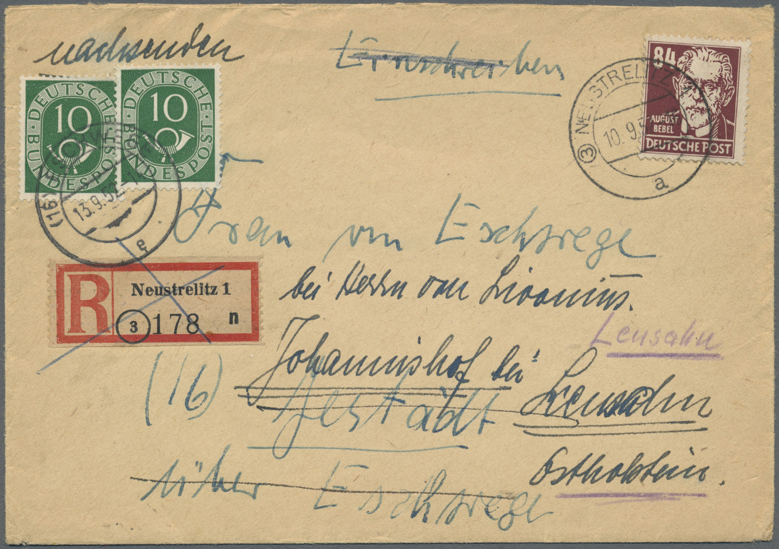 Br/GA Sowjetische Zone und DDR: 1945/60(ca.), Schöner Posten von ca. 40 Belegen meist SBZ und frühe DDR mi