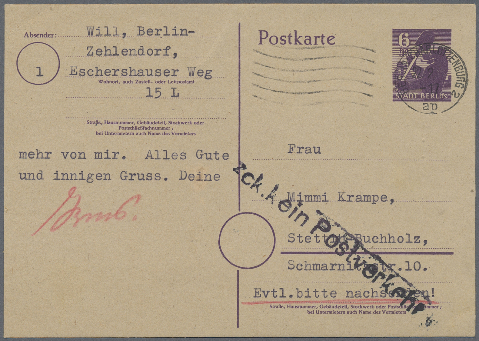 Br/GA Berlin - Vorläufer: 1945/53 (ca.), Schöner Posten von ca. 40 Nachkriegs-Belegen BERLIN, meist ehemal