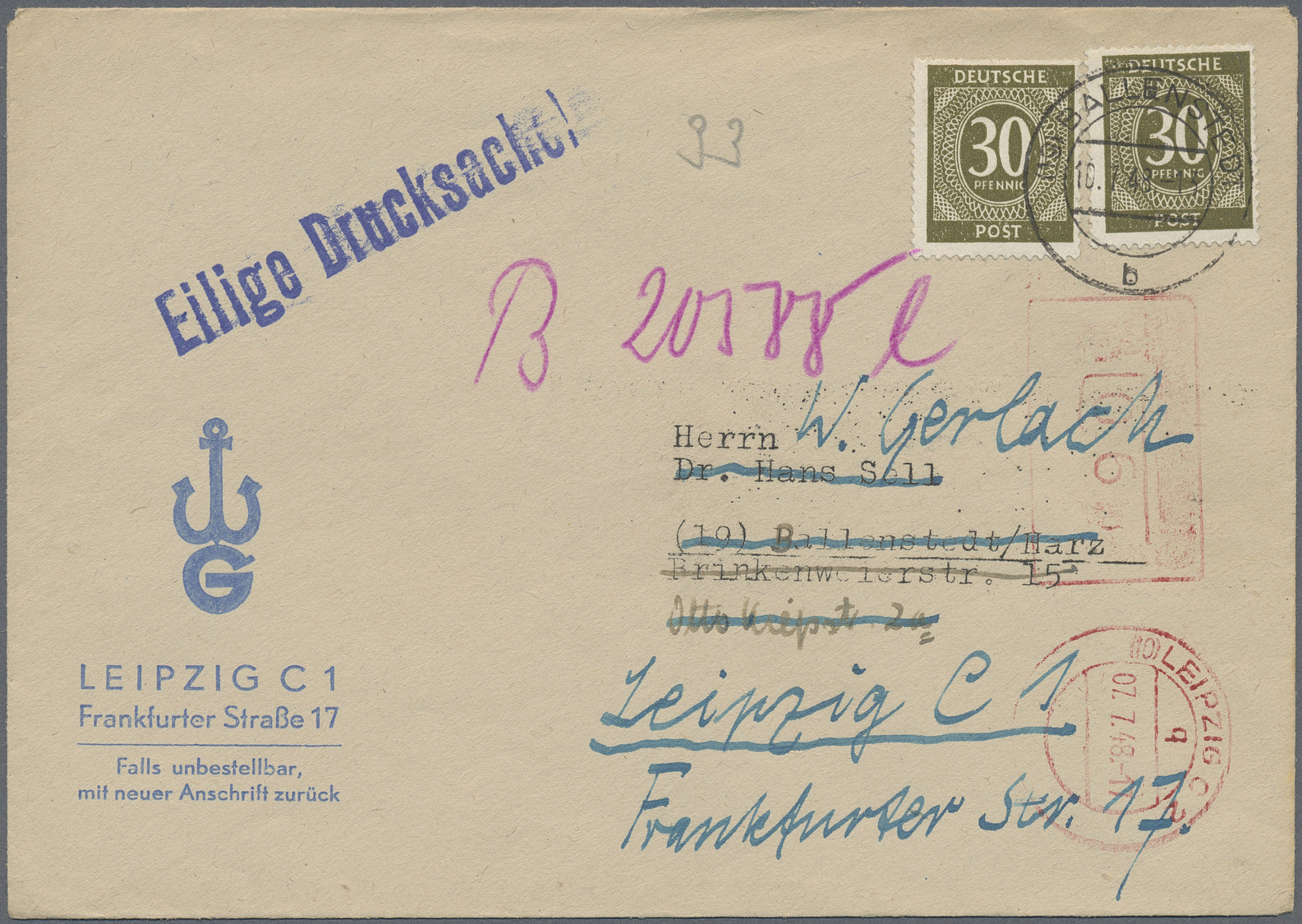 Br Bizone: 1946/48, Schöner Posten Von Ca. 50 Belegen Meist Bizone (einige Gemeinschaftsausgaben) Davon - Andere & Zonder Classificatie