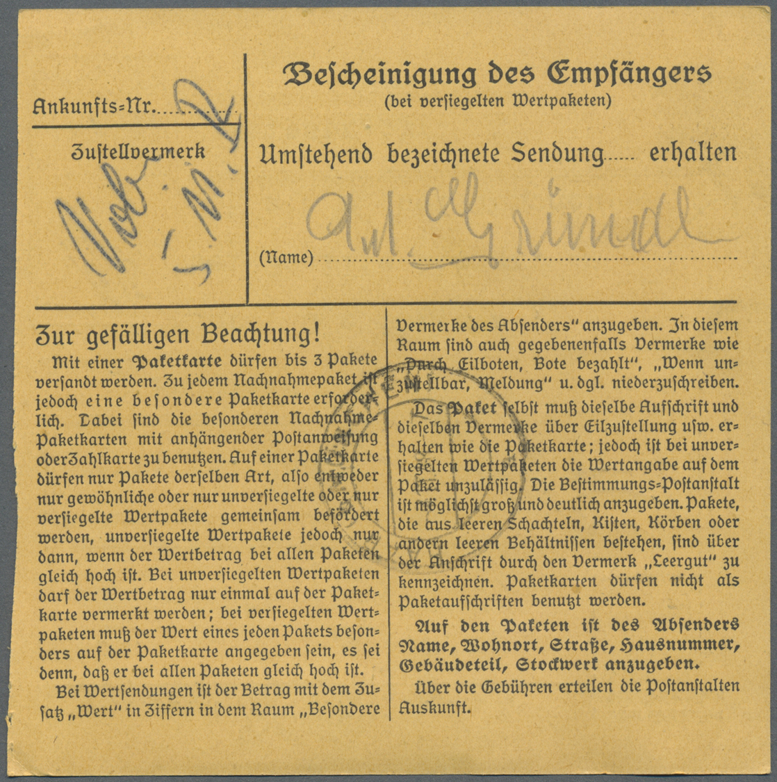 Br Bizone: 1948/52, Paketkartenposten Bauten I mit über 1100 Paketkarten, dabei viele seltene EF, MeF u