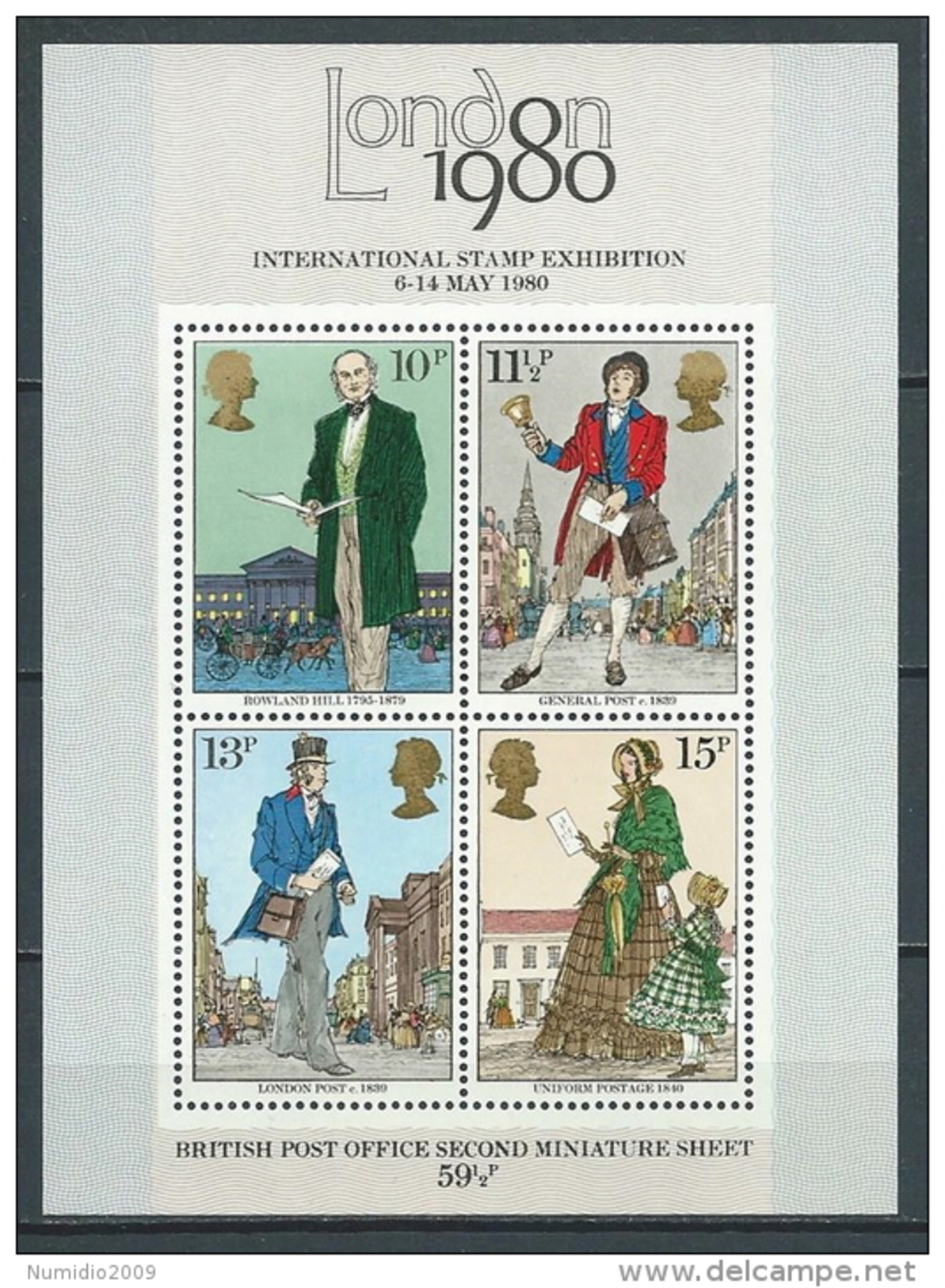 1979 GRAN BRETAGNA FOGLIETTO LONDON 80 MNH ** - ED - Blocks & Miniature Sheets