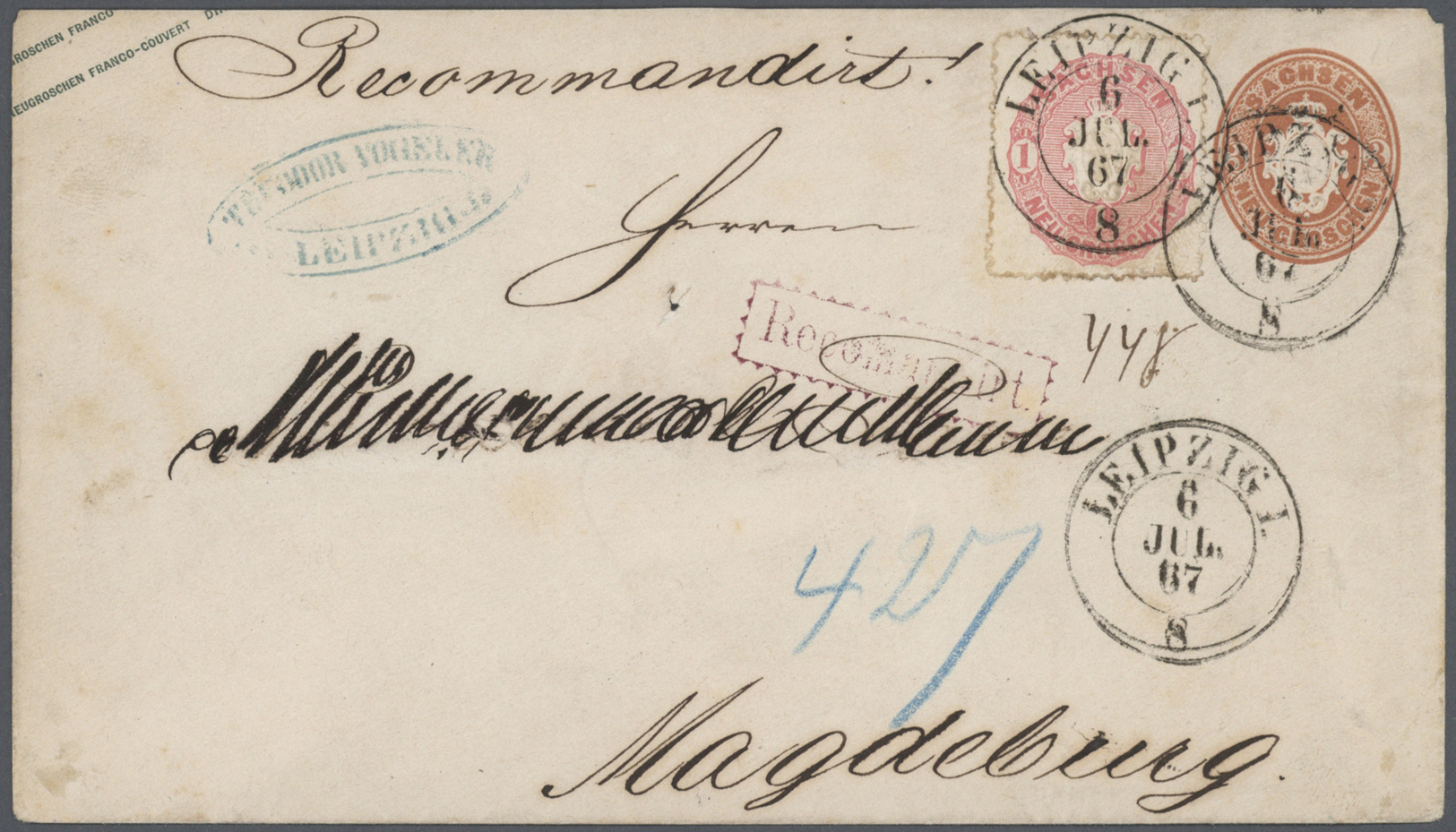 Br/GA Altdeutschland: 1818/1900, Sammlung von ca. 35 unfrankierten und frankierten R-Briefen ab Vorphila,