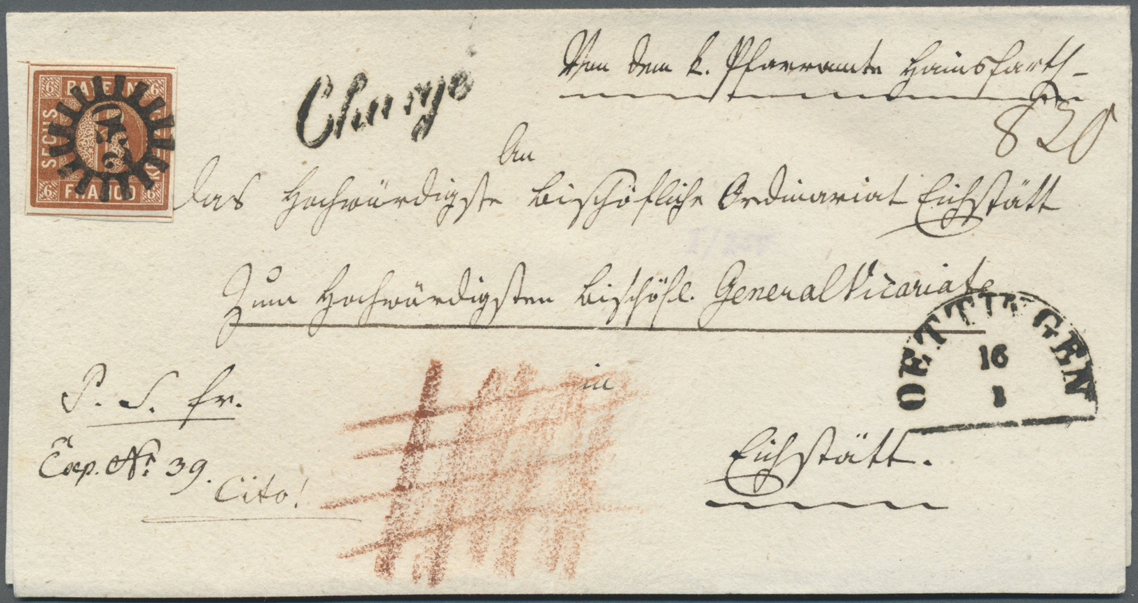 Br Bayern - Vorphilatelie: 1819/1868, Lot Von 10 "CHARGÉ"-Briefen Mit Verschiedenen L1 In Rot Und Schwa - [Voorlopers