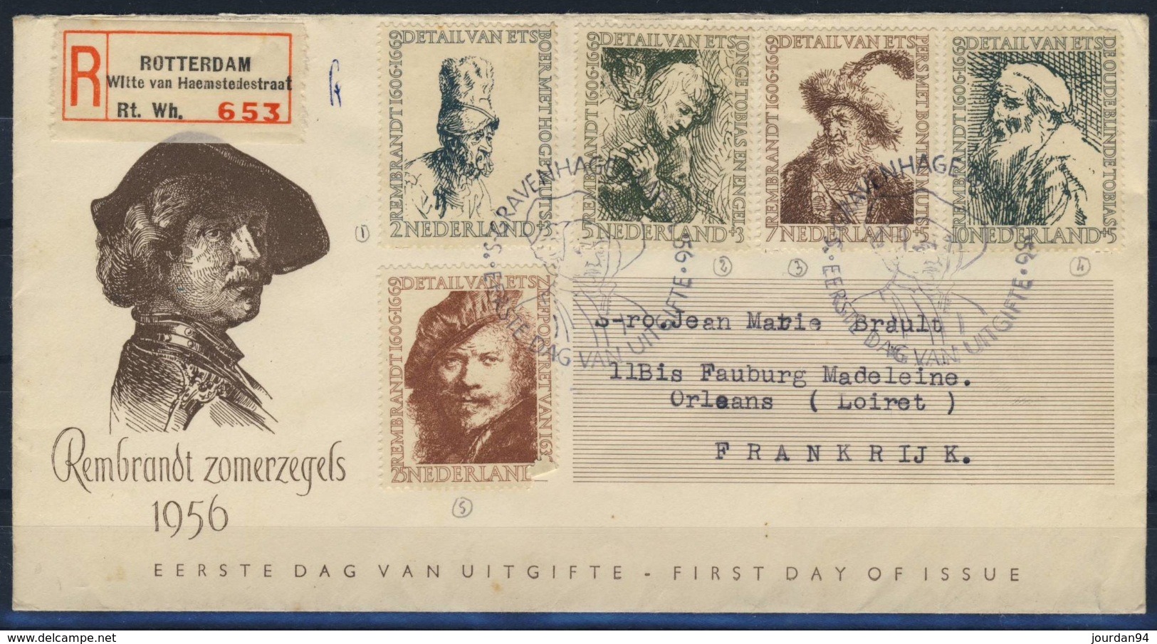 PAYS -BAS  : PREMIER JOUR   N°  649  /   653 - FDC