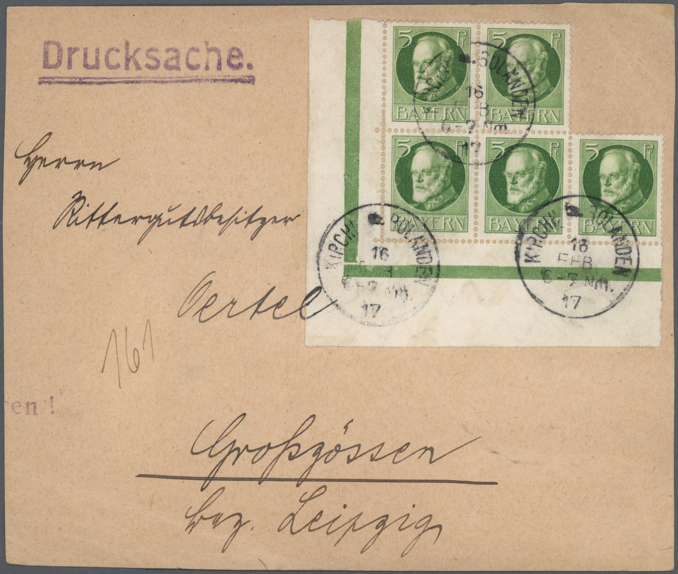 Br Bayern - Marken und Briefe: 1911/1920, vielseitige Partie von ca. 100 Briefen und Karten mit meist F