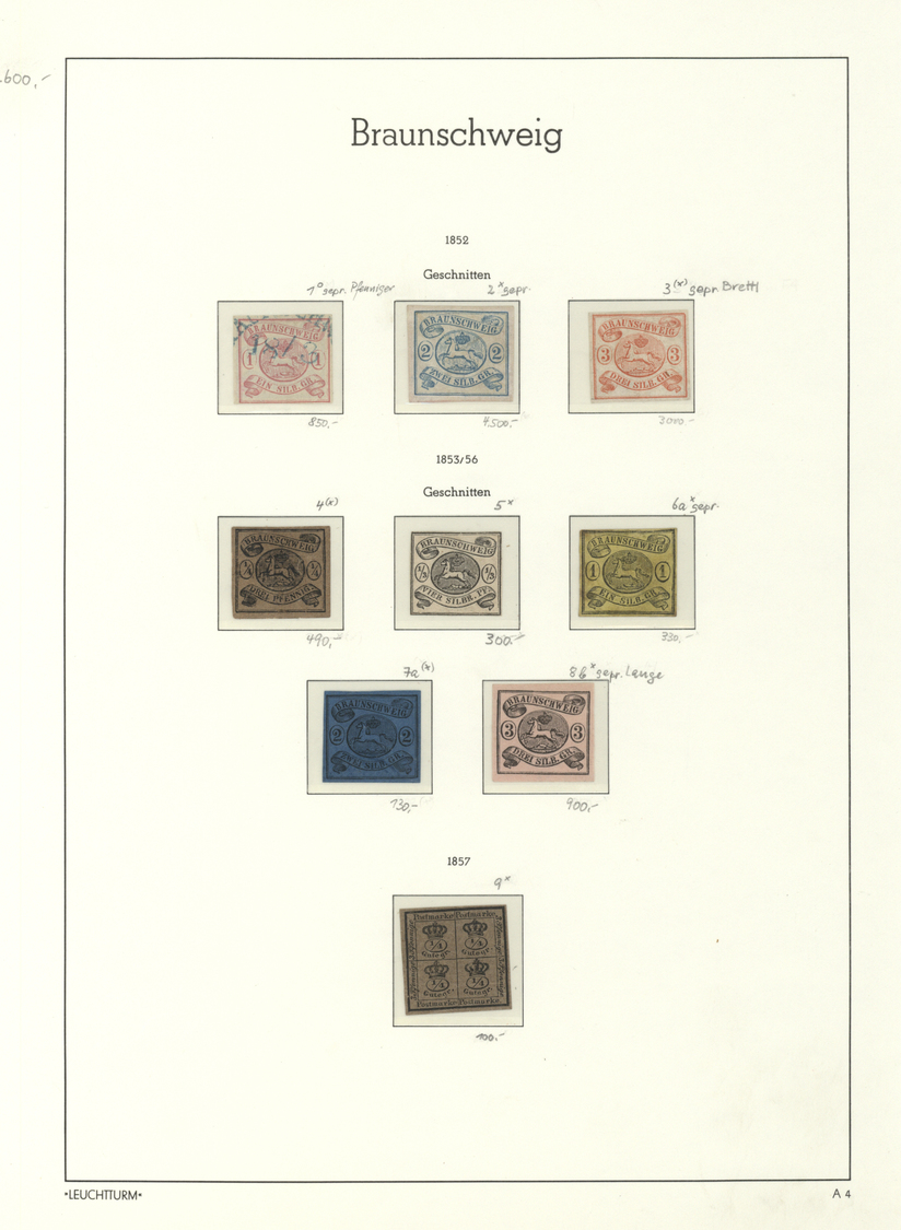 */(*) Braunschweig - Marken Und Briefe: 1852/65, Komplette Ungebrauchte Sammlung Meist Mit Originalgummi A - Brunswick