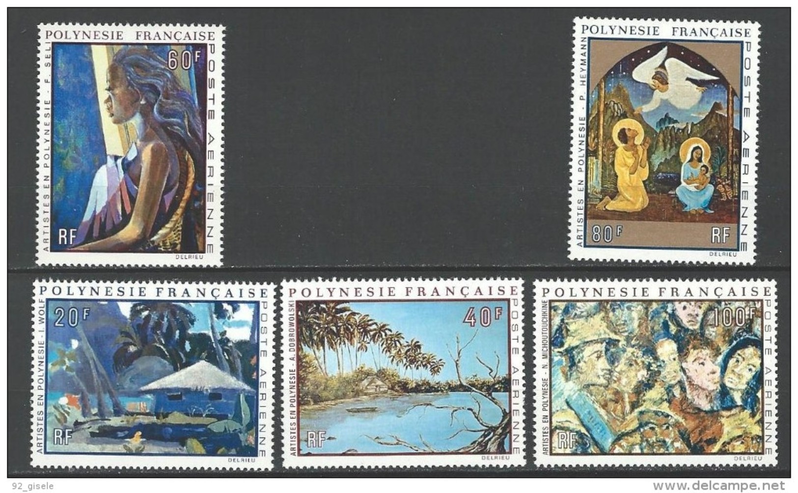 Polynésie Aerien YT 55 à 59 (PA) " Artistes En Polynésie " 1972 Neuf** - Unused Stamps