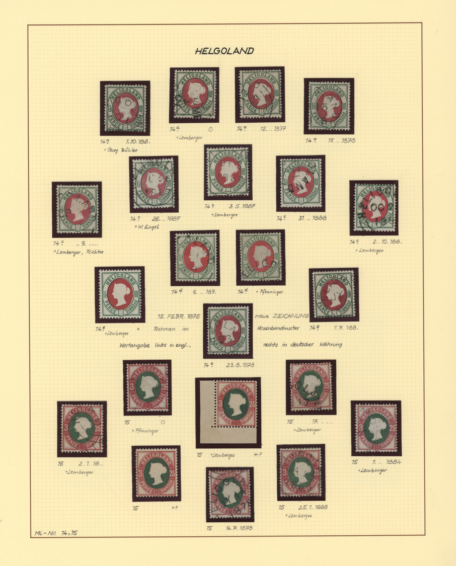 O/*/** Helgoland - Marken Und Briefe: 1867/90, Sehr Saubere Gestempelte Und Ungebrauchte Sammlung , Dabei V - Heligoland