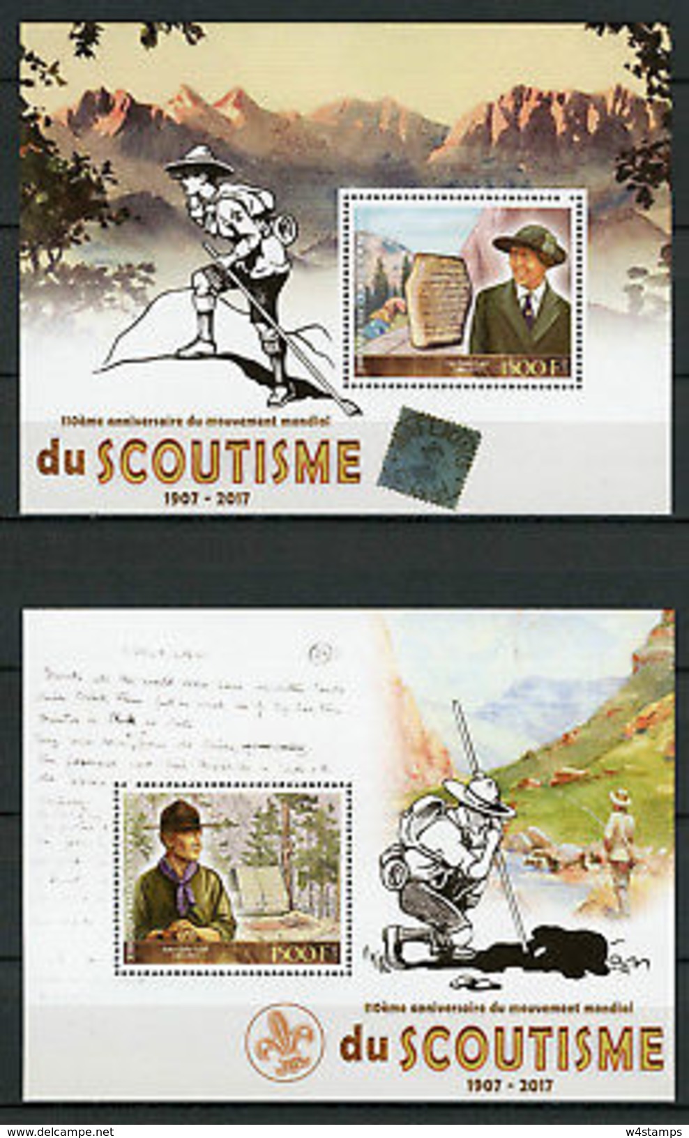 Ivory Coast 2017 MNH Scouting Baden-Powell 110th Anniv 2x 1v S/S Scouts Stamps - Other & Unclassified