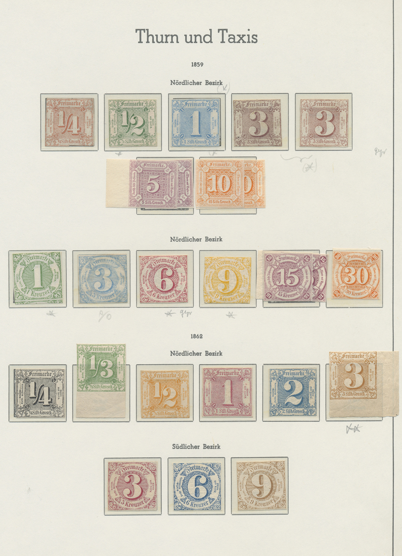 * Thurn & Taxis - Marken Und Briefe: 1852/1867, Reichhaltige Ungebrauchte Sammlung Marken Und Einheite - Autres & Non Classés