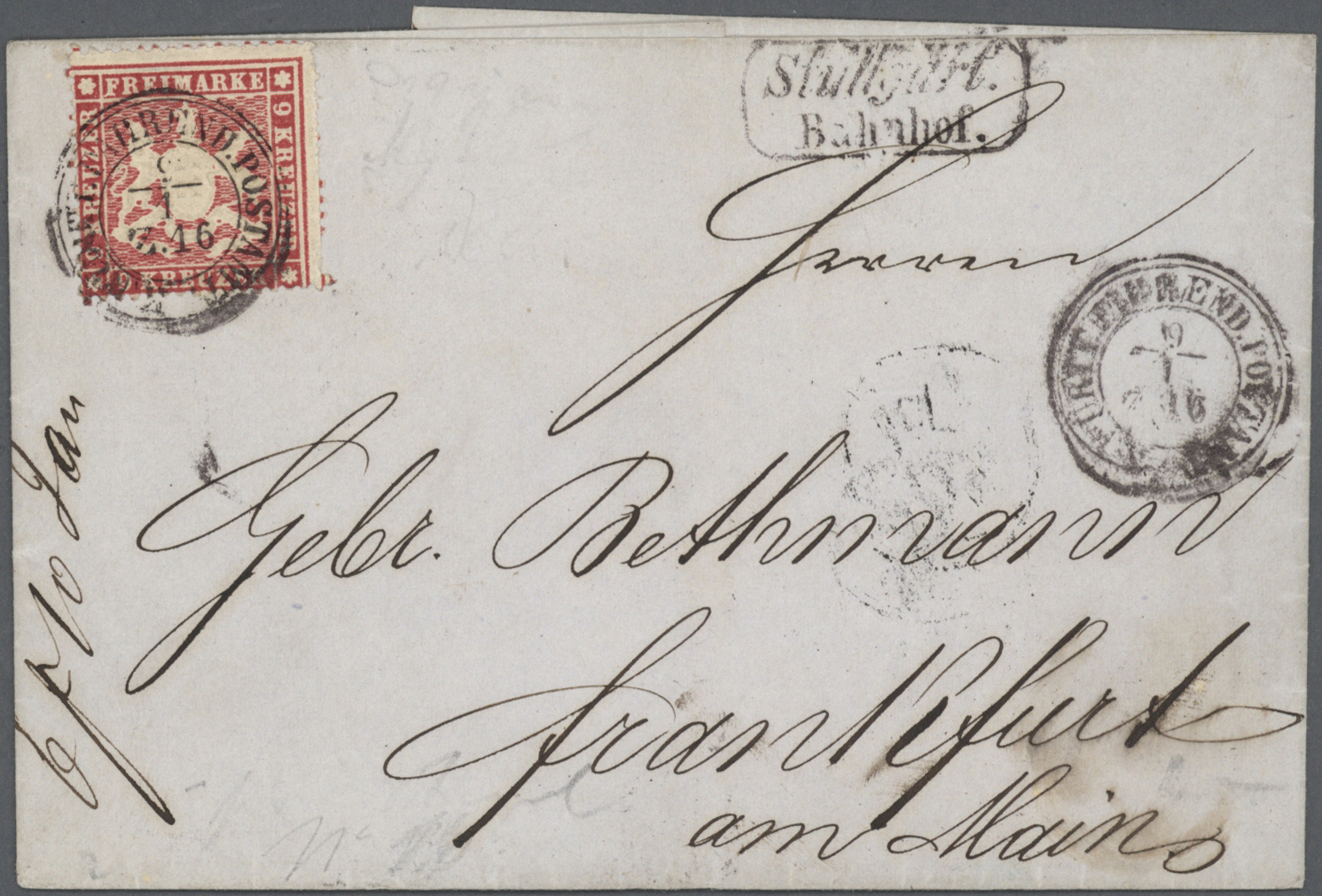 Br/GA Württemberg - Marken und Briefe: 1850/1874, interessante Sammlung von über 400 Belegen der Kreuzerze